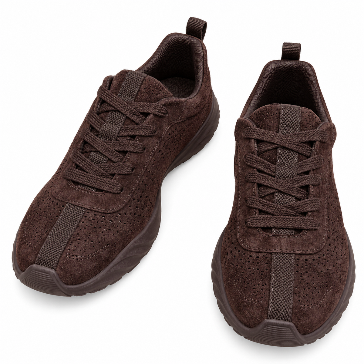 Hermès Dark Brown Perforated Low-Top Sneakers