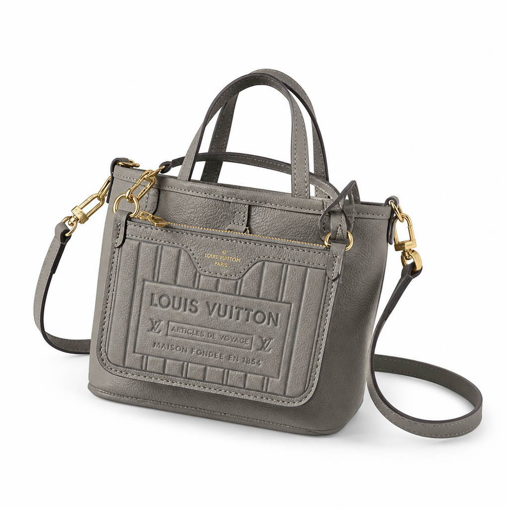 Louis Vuitton Monogram Crossbody — Dark Brown Leather Trim, Canvas Shoulder Strap & Full-Length Gold Zipper