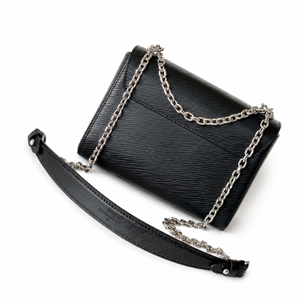 Louis Vuitton Twist MM — Noir Black Epi Leather, Silver Chain