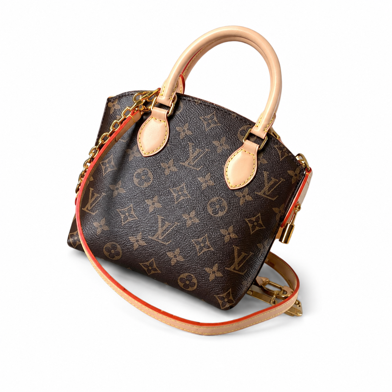 Louis Vuitton Boîte Chapeau Souple MM — Monogram Canvas, Vachetta Handles & Gold Chain Drape