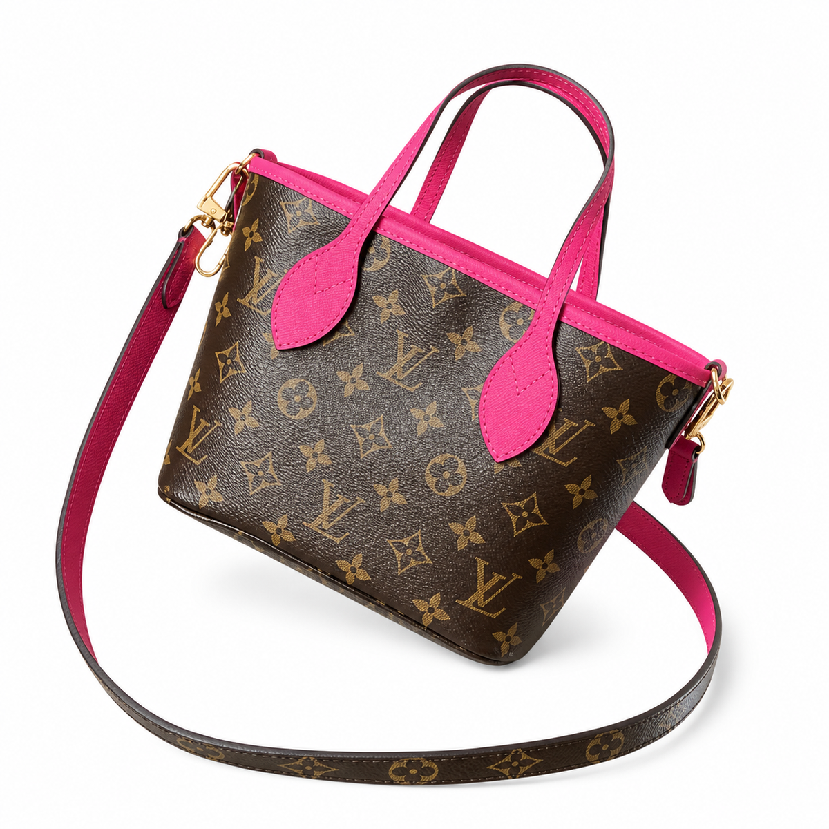 Louis Vuitton Fuchsia Mini Tote — Grain Leather, LV 1854 Heritage Label, Tonal Handles & Monogram Strap