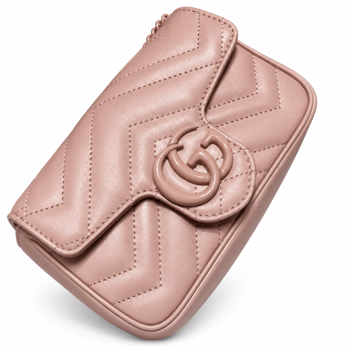 Gucci GG Marmont Super Mini Bag in Tonal Pink with Pink-Coated Hardware