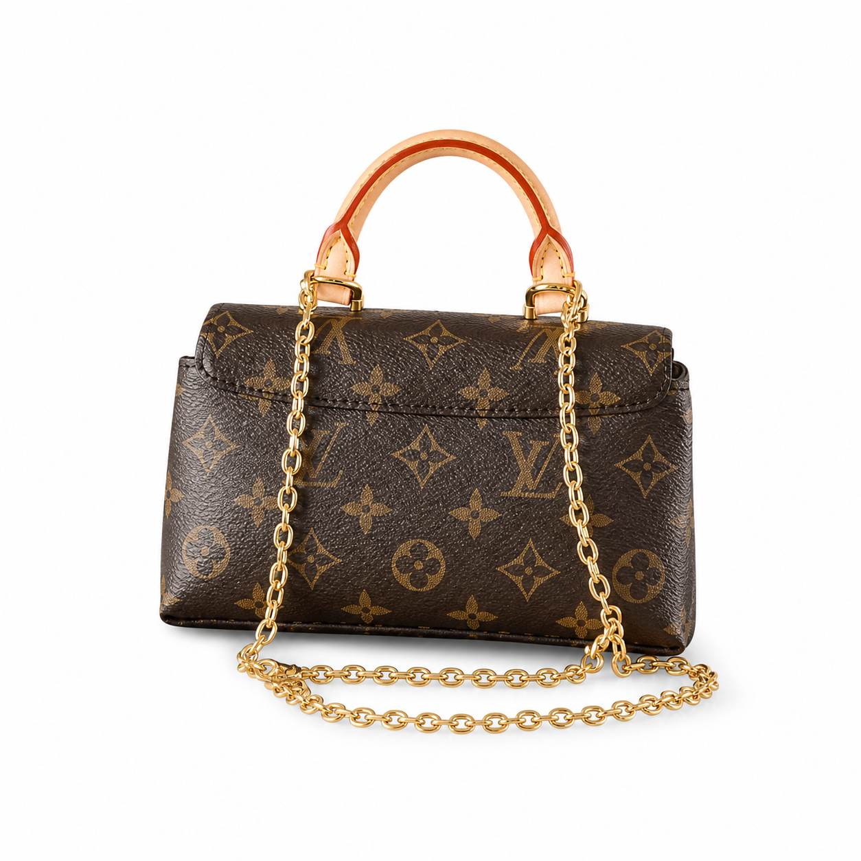 Louis Vuitton Mini Trunk Flap — Monogram Canvas, Gold Corner Protectors, Push-Lock & Chain Strap