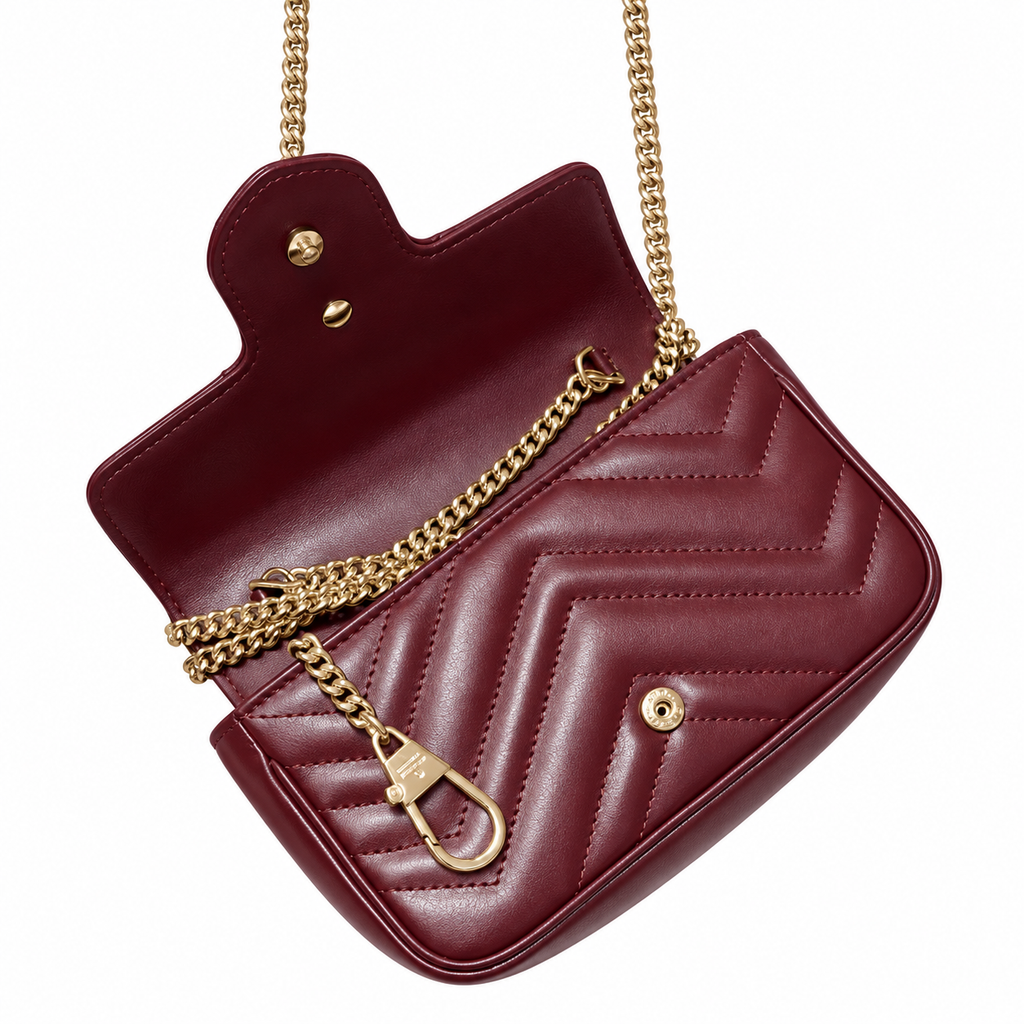 Gucci GG Marmont Super Mini Bag in Bordeaux Matelassé
