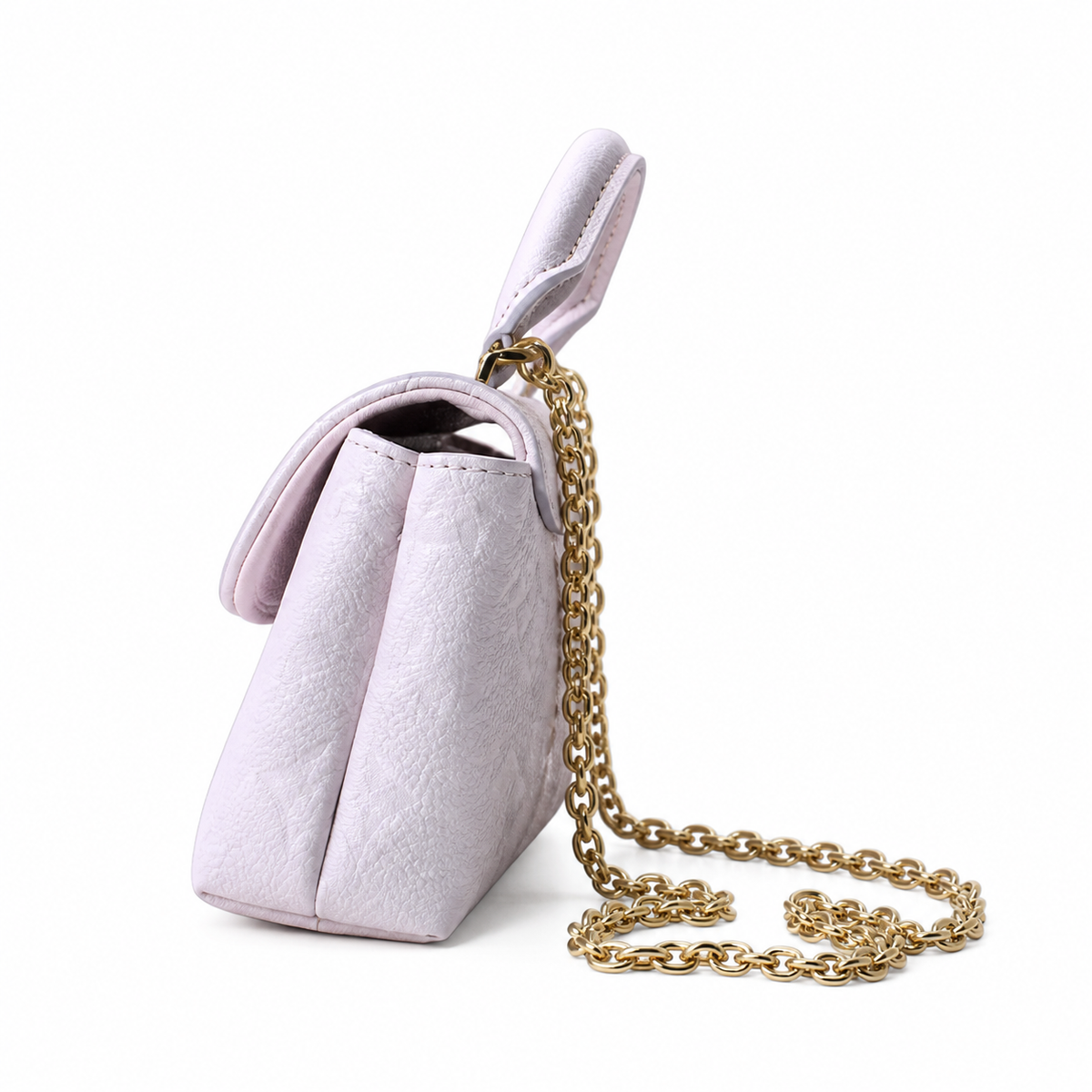 Louis Vuitton Dauphine Mini — Monogram Empreinte Leather in Rose Poudre with Gold Chain