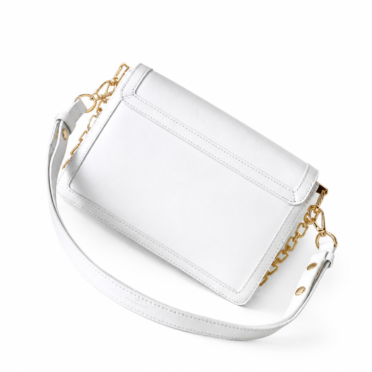 Louis Vuitton Dauphine MM — White Smooth Calfskin, Gold Dauphine Lock & Oval Chain