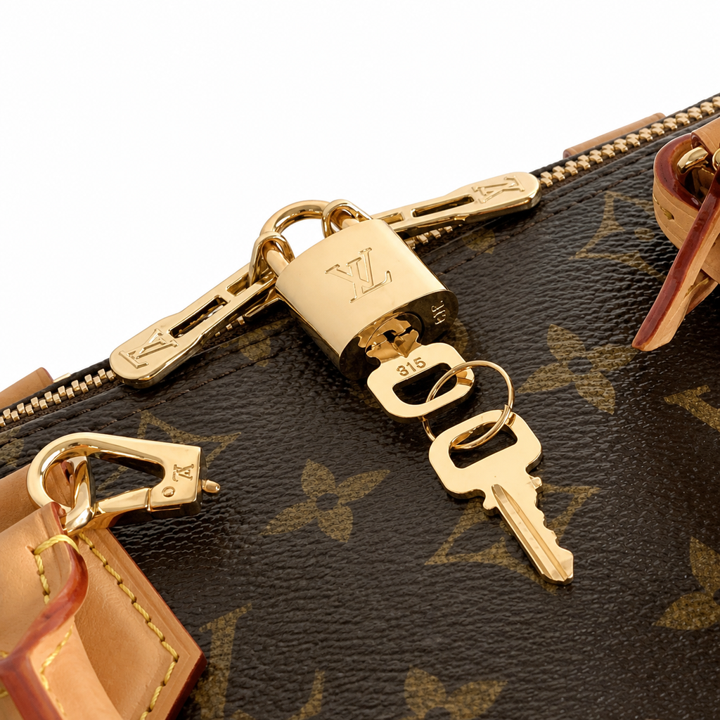Louis Vuitton Speedy Bandoulière 30 — Monogram Canvas, Vachetta Handles & Red Luggage Tag