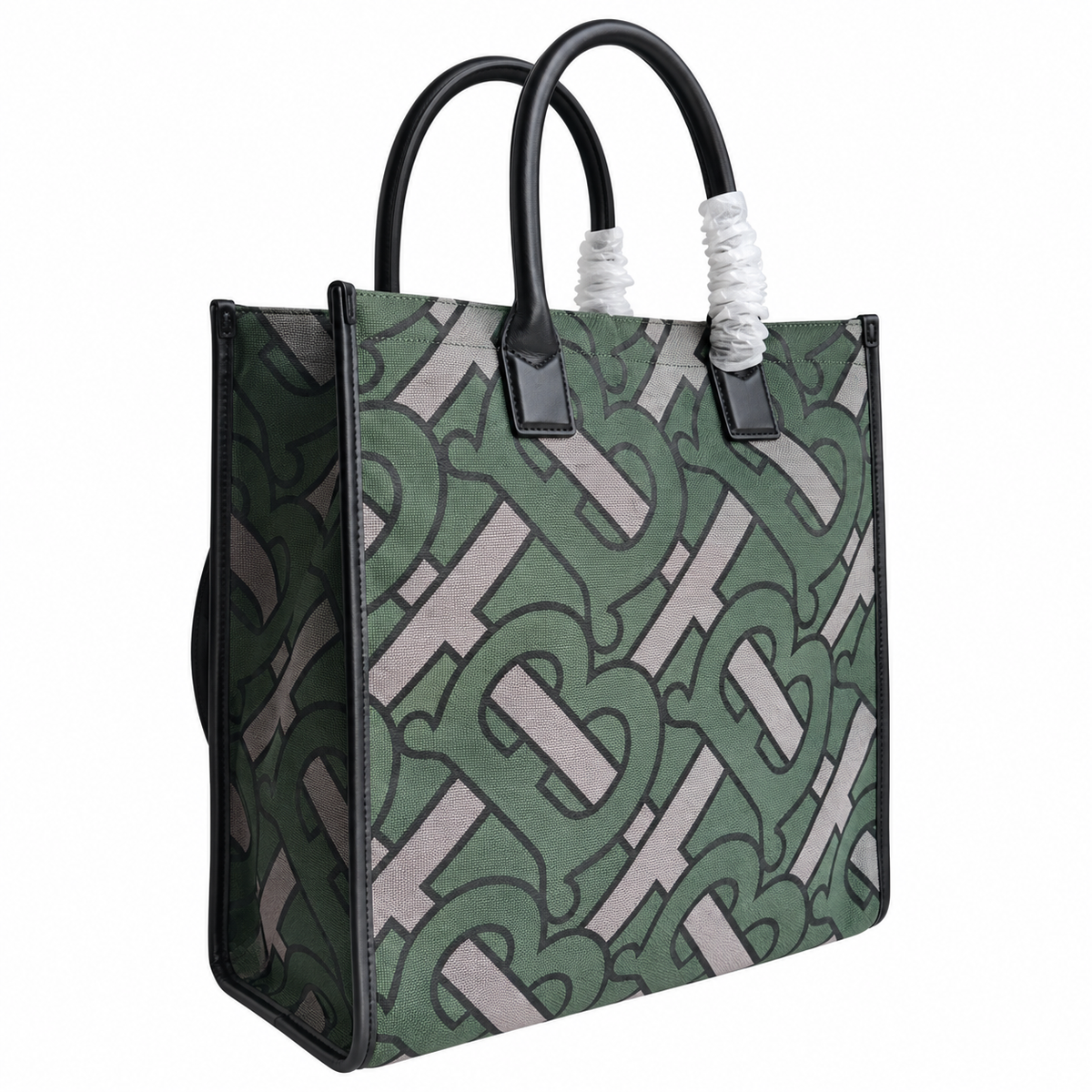Burberry Heritage Green Monogram Tote Bag