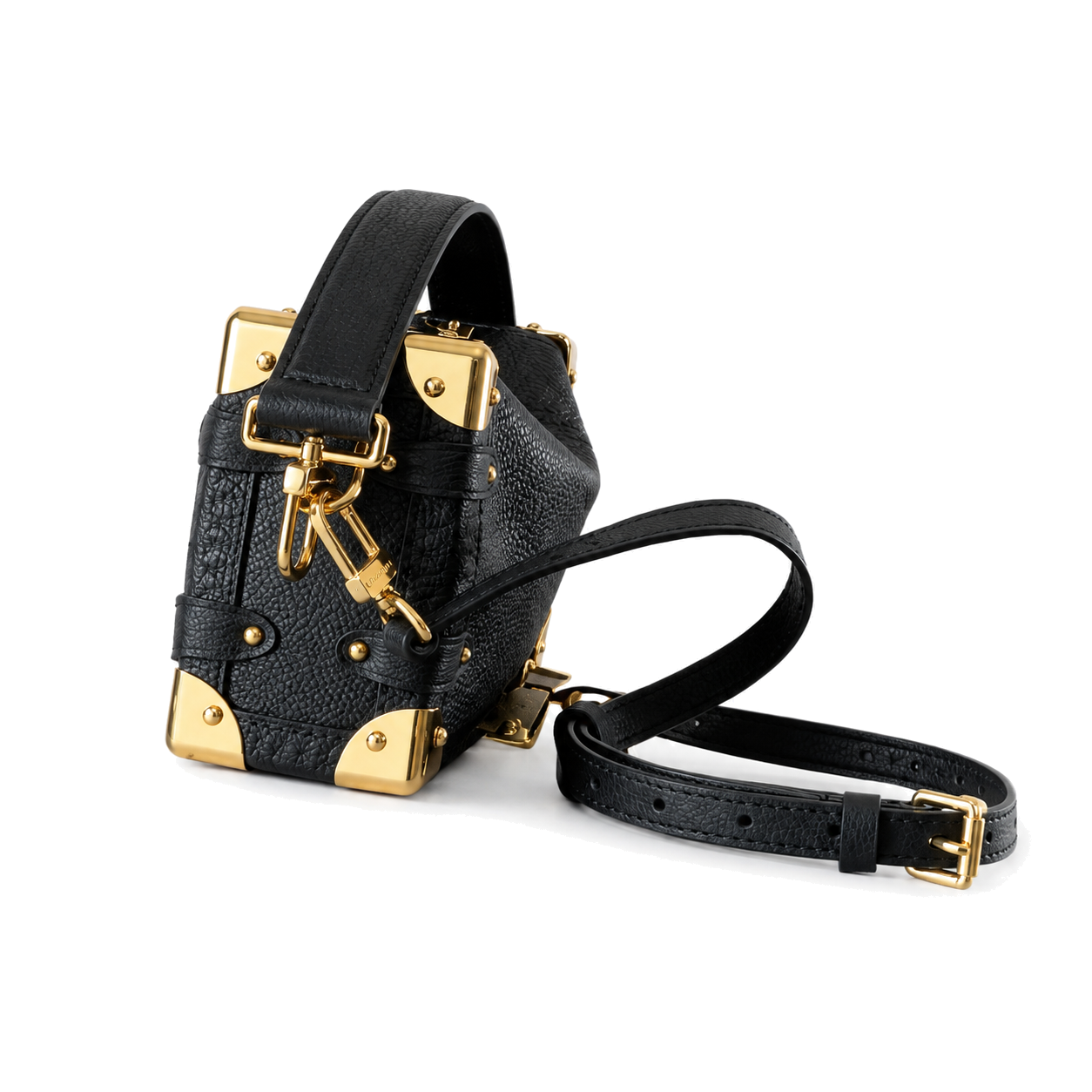 Louis Vuitton Soft Trunk — Noir Empreinte, Eight Gold Corner Plates & Turn-Lock Clasp