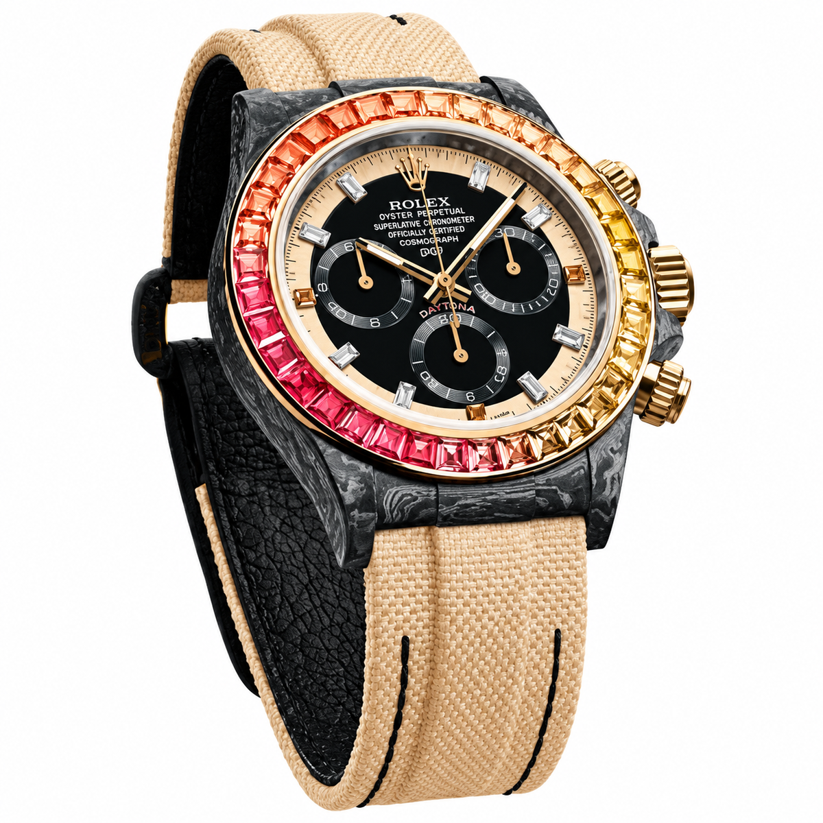 Rolex Sunset Bezel Black Dial Watch