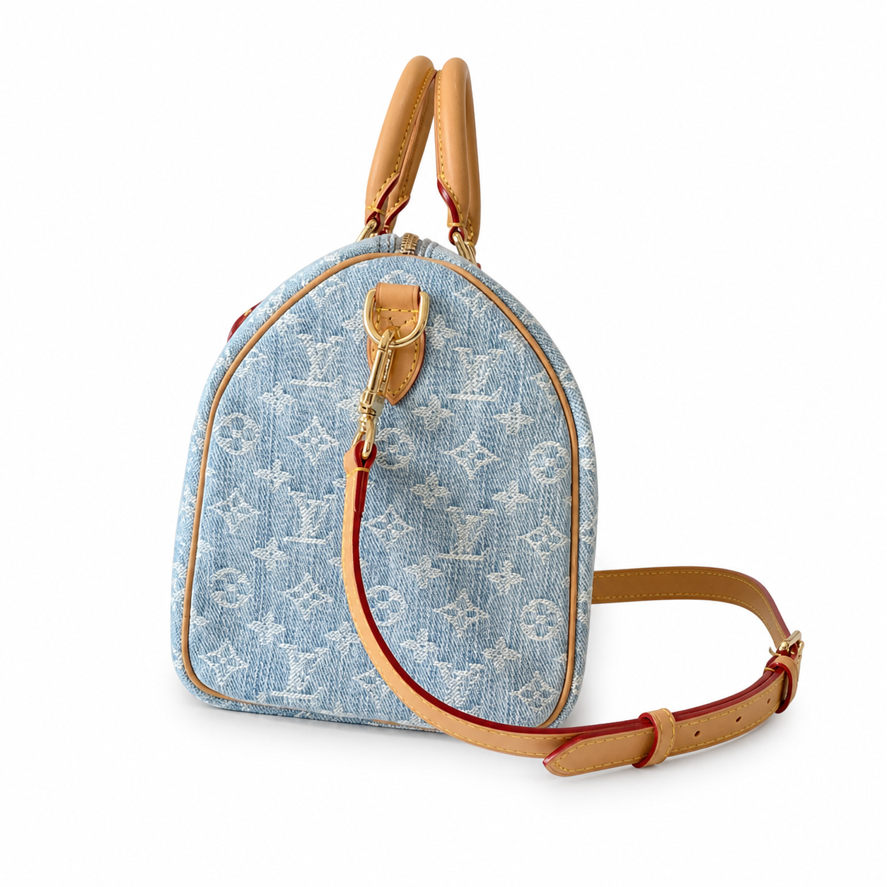 Louis Vuitton Speedy Bandoulière 30 — Monogram Denim with Heart Bag Charm