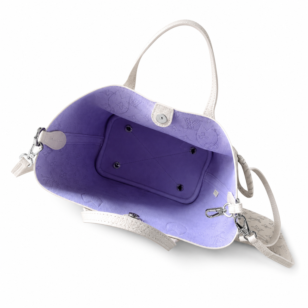 Louis Vuitton Muria — Mahina Perforated Leather in Crème with Lavender Rubber Interior