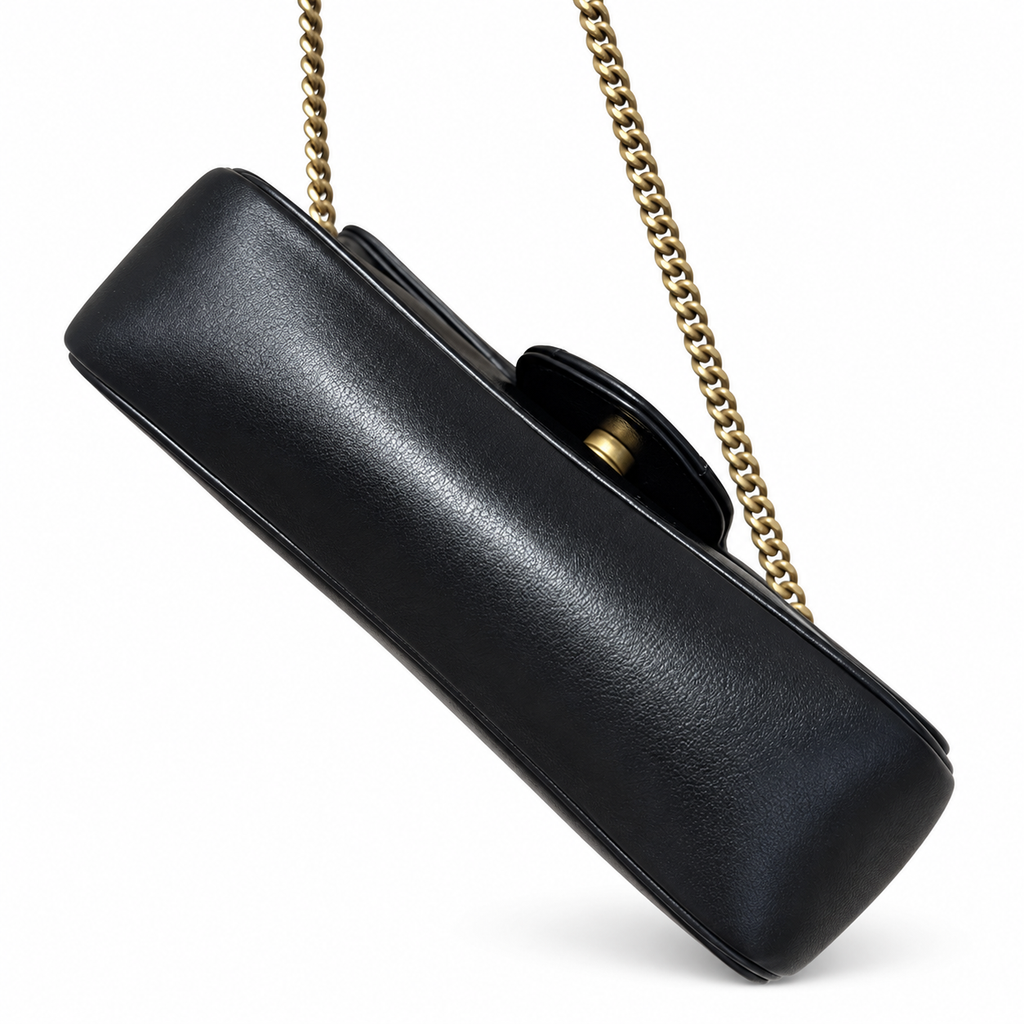 Gucci GG Marmont Super Mini Bag in Black Matelassé