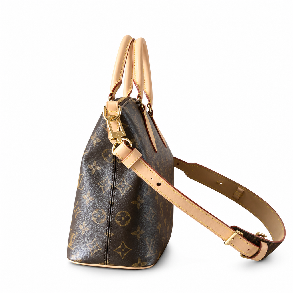 Louis Vuitton Boétie PM — Monogram Canvas, Vachetta Leaf Tab & Red Edge
