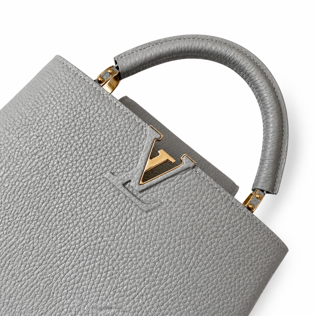 Louis Vuitton Capucines BB — Taurillon Leather in Gris Perle with Tonal LV Clasp