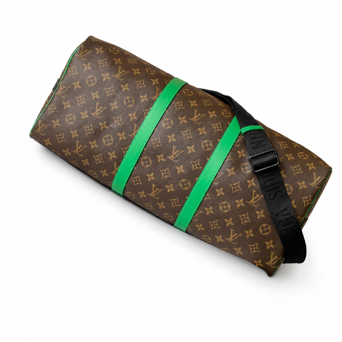 Louis Vuitton Keepall Bandoulière — Monogram Canvas with Green Trim