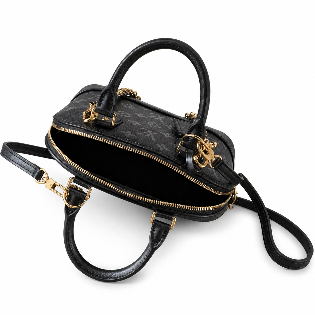 Louis Vuitton Alma BB — Monogram Empreinte Leather in Black