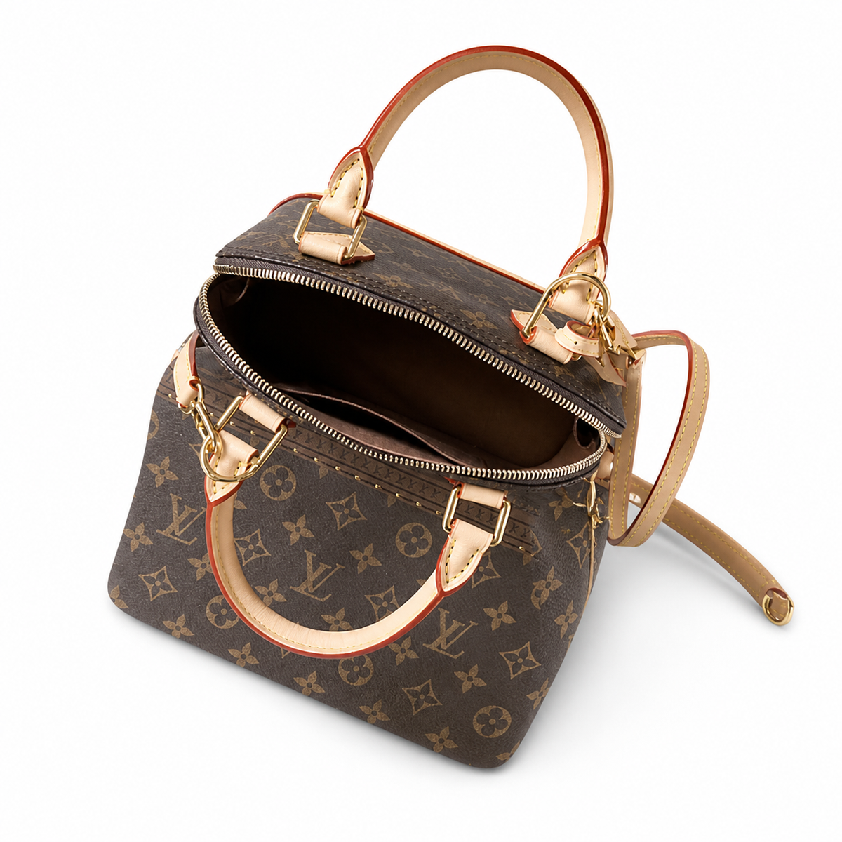 Louis Vuitton Alma BB — Monogram Canvas, Vachetta Handles & Gold Zipper