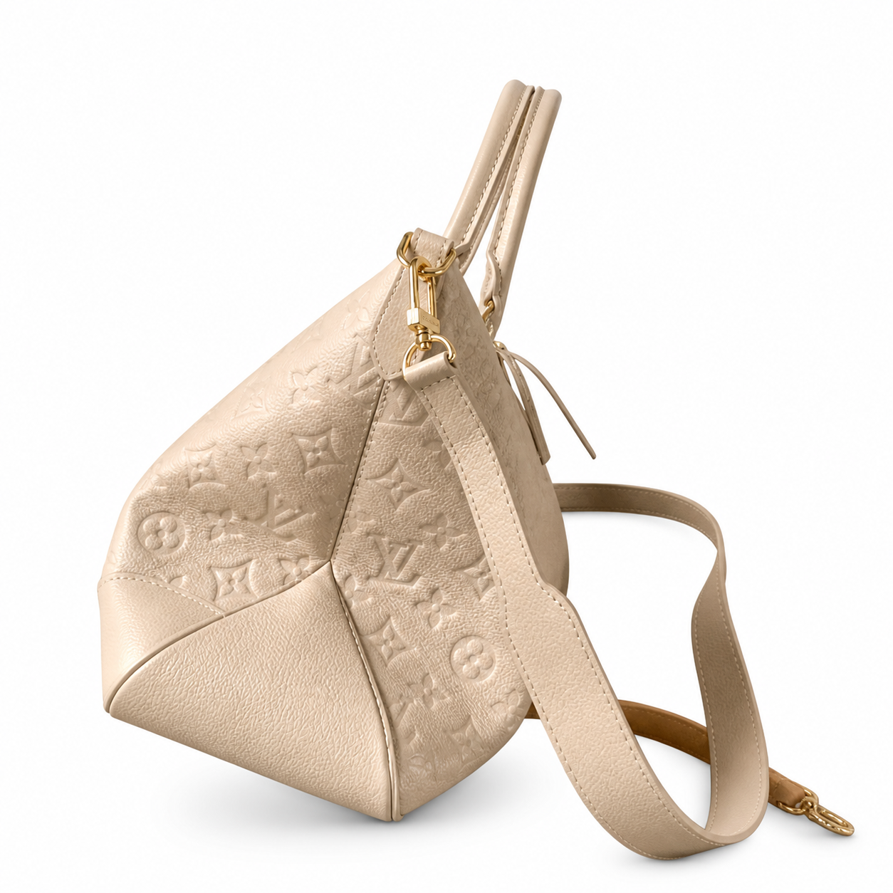 Louis Vuitton Empreinte Large Tote — Beige, Rounded Double Handles & Detachable Strap
