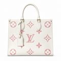 Louis Vuitton OnTheGo MM — Monogram Empreinte Leather in Crème with Rose Poudre Trim & Interior
