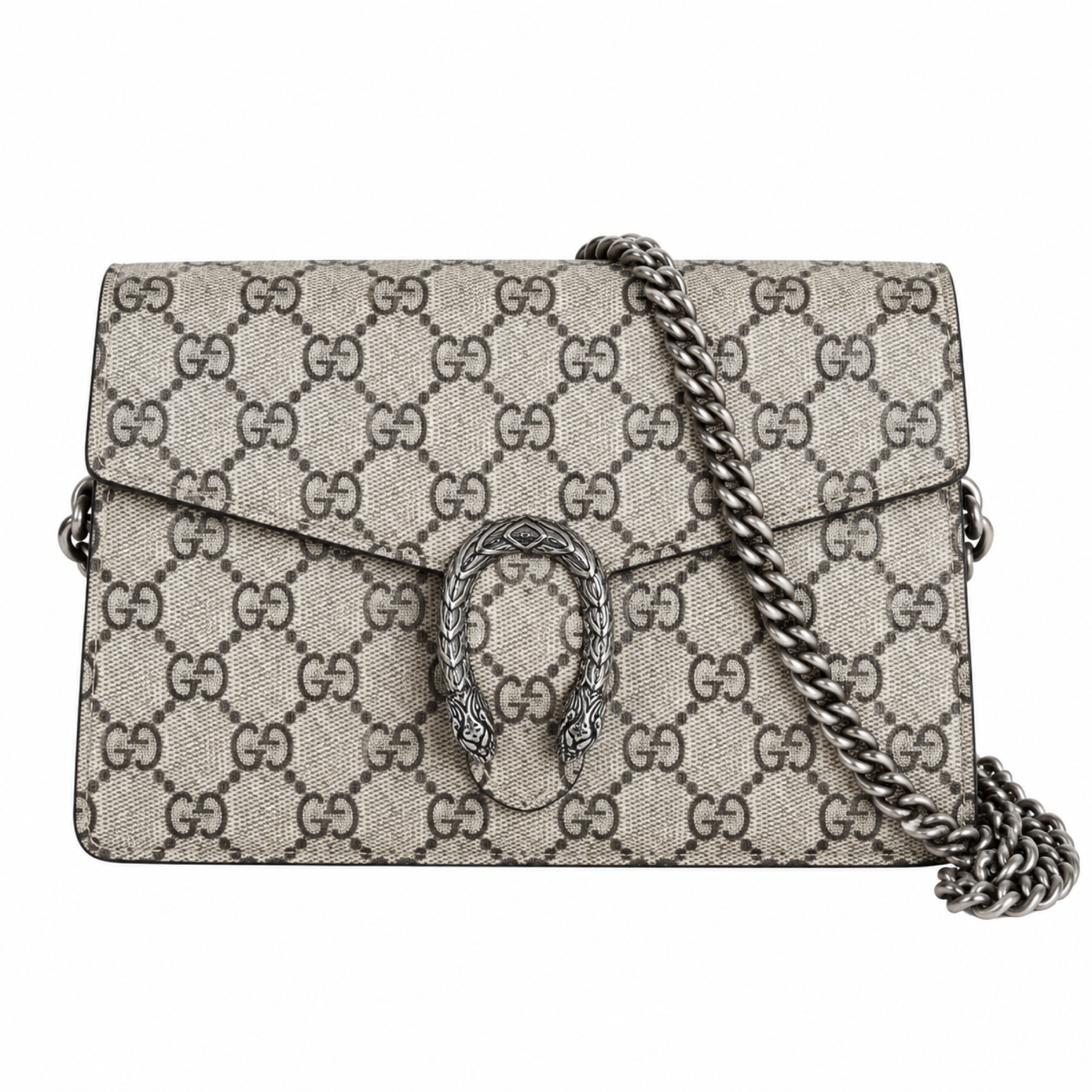 Gucci Dionysus Small Shoulder Bag in Beige GG Supreme Canvas