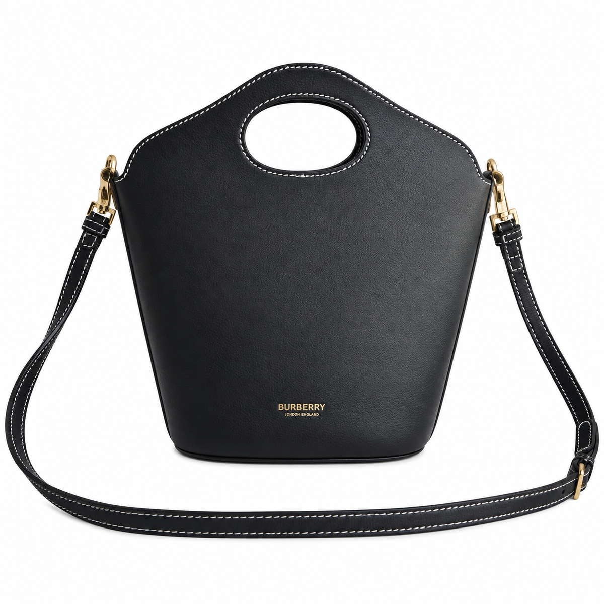 Burberry Sculpted Black Cutout Handle Bag