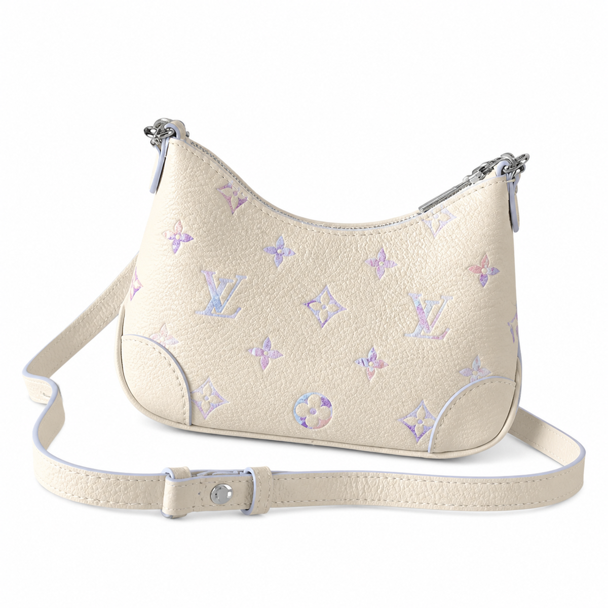 Louis Vuitton Mini Camera Bag — Cream Empreinte, Lavender Braided Chain & Silver Zip