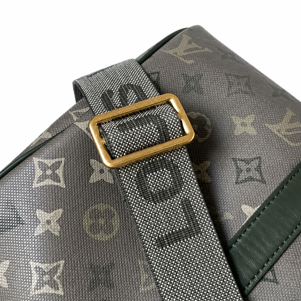 Louis Vuitton Speedy Bandoulière 30 — Monogram Titanium with Forest Green Leather & Jacquard Strap