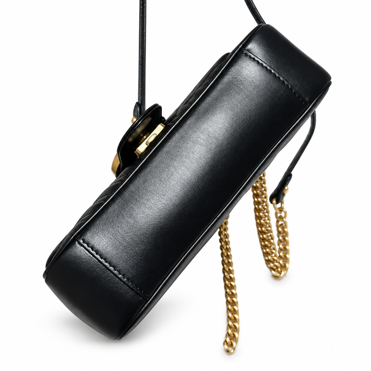 Gucci GG Marmont Small Flap Bag in Black Matelassé