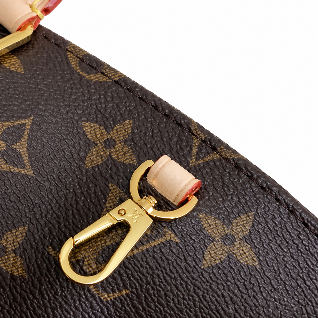 Louis Vuitton Montaigne GM — Monogram Canvas, Natural Vachetta Trim, Dual Vachetta Handles & LV Lobster Clasp