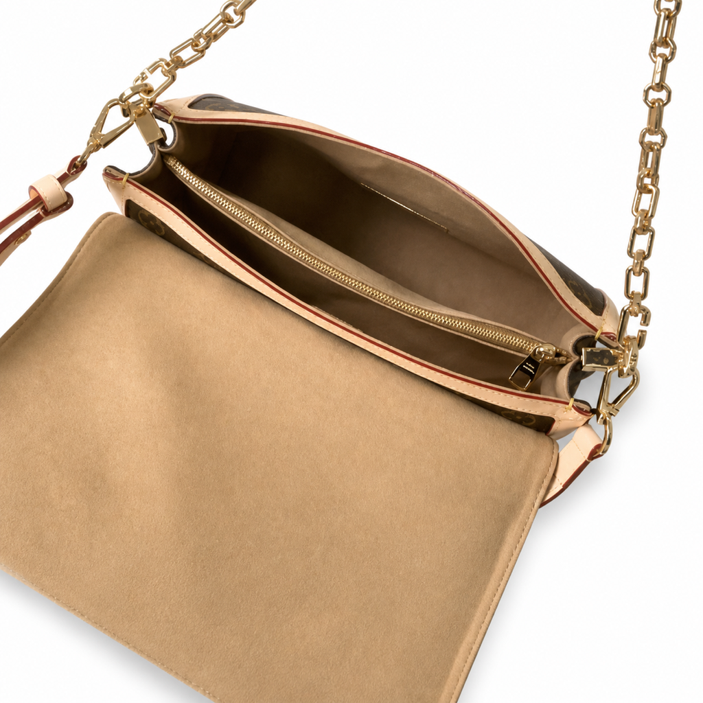 Louis Vuitton Dauphine MM — Monogram Canvas, Gold Dauphine Lock & Oval Chain