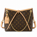 Louis Vuitton Drawstring Shoulder — Monogram Canvas, Vachetta Top Frame, Decorative Gold Chain & Turn-Locks