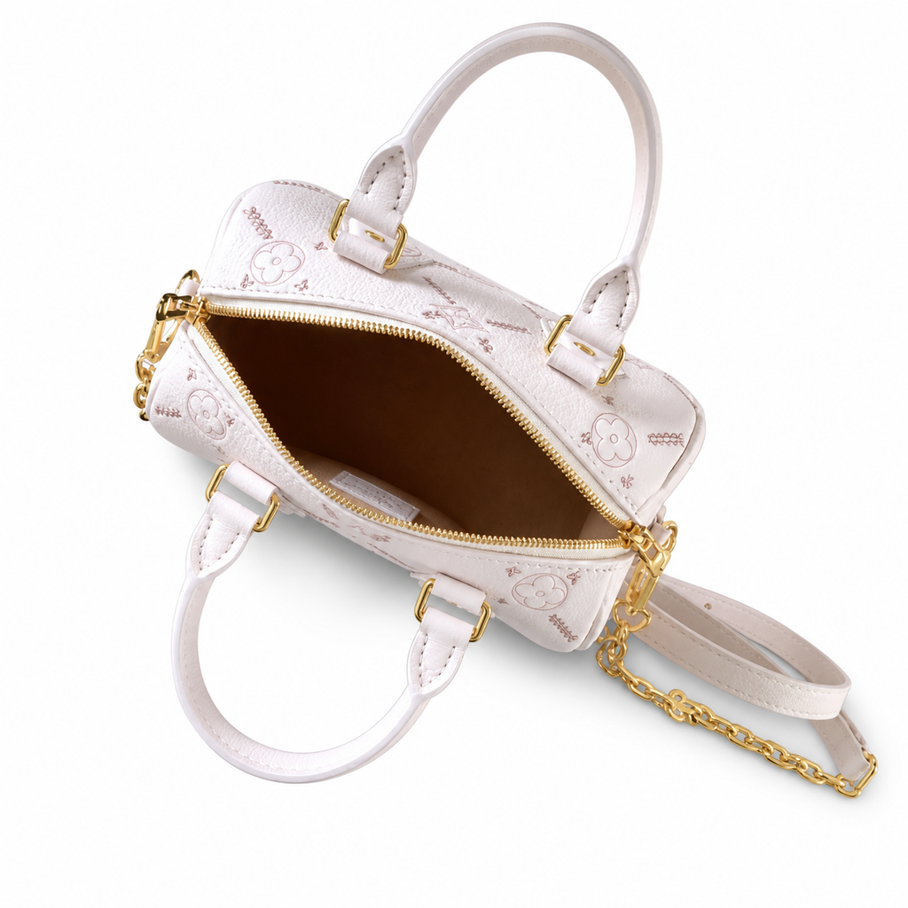 Louis Vuitton Speedy Bandoulière 20 — Mahina Perforated Leather in Rose Poudre with Embroidery