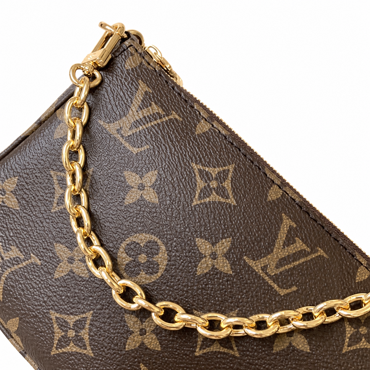 Louis Vuitton Mini Pochette Accessoires — Monogram Canvas & Perforated Vachetta