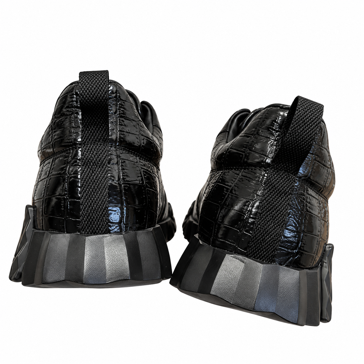 Hermès Black Scale-Textured Low-Top Sneakers
