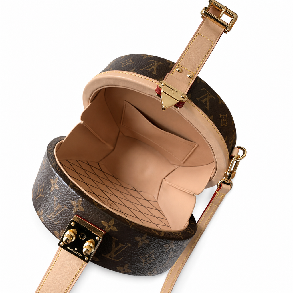 Louis Vuitton Boîte Chapeau — Monogram Canvas, Vachetta Piping & Edge Zipper