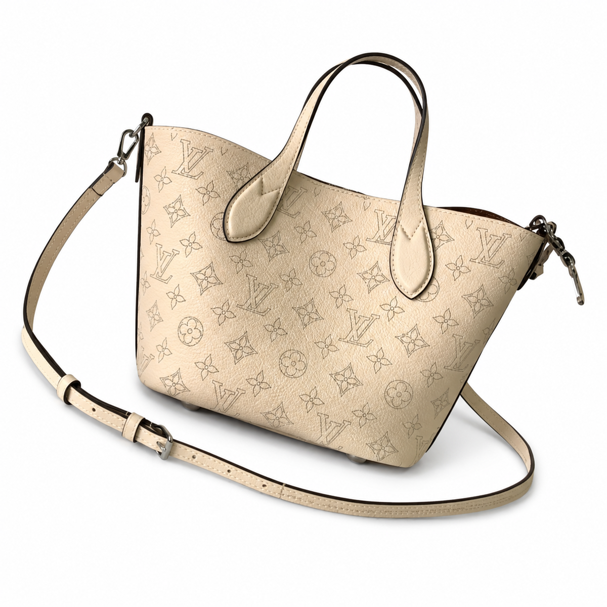 Louis Vuitton Blossom PM — Mahina Perforated Leather in Crème with Cognac Suede Interior