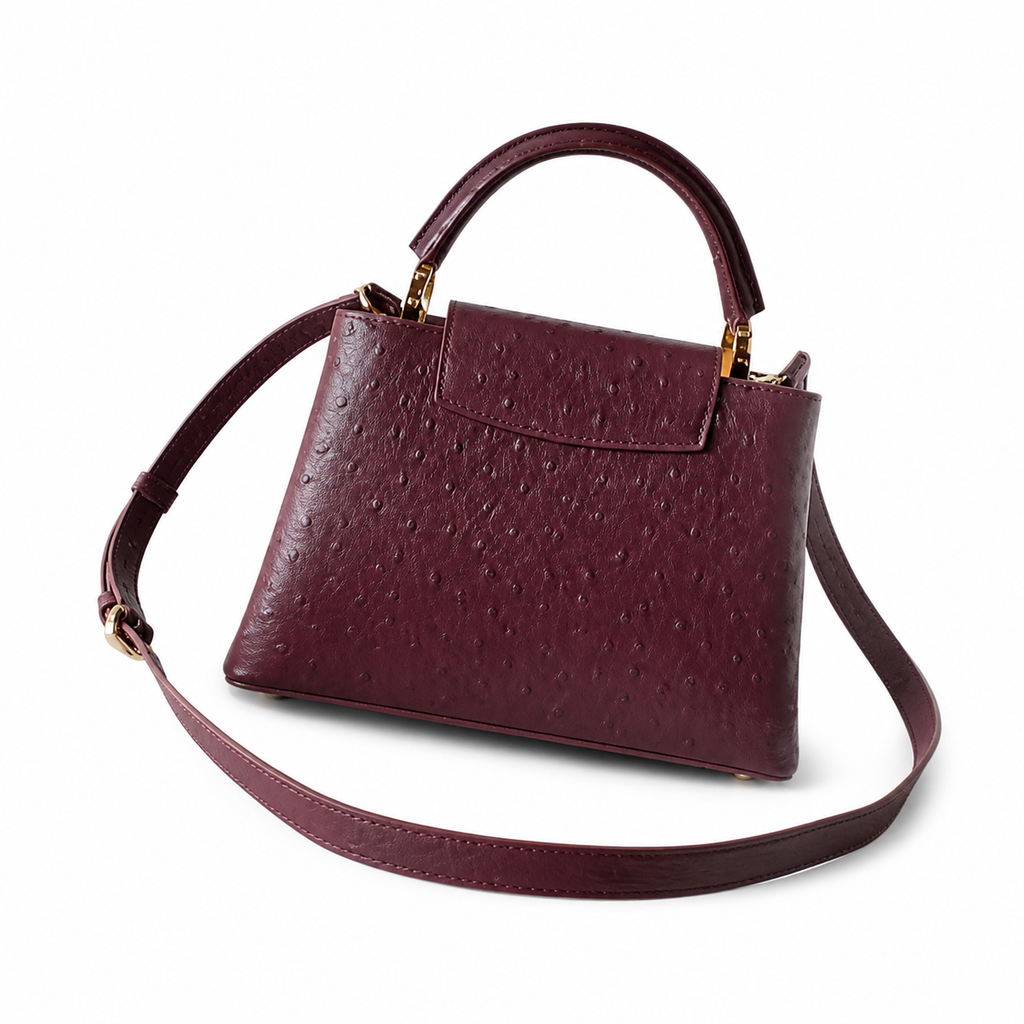 Louis Vuitton Capucines BB — Autruche Ostrich Leather in Bordeaux with Gold Hardware
