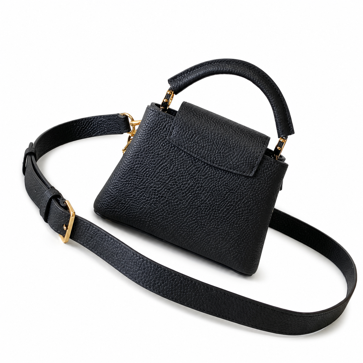 Louis Vuitton Capucines BB — Taurillon Leather in Noir with White-Gold LV Clasp & Triple Chain
