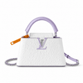 Louis Vuitton Capucines BB — Autruche Ostrich in Blanc & Lilas with Lilac LV Clasp