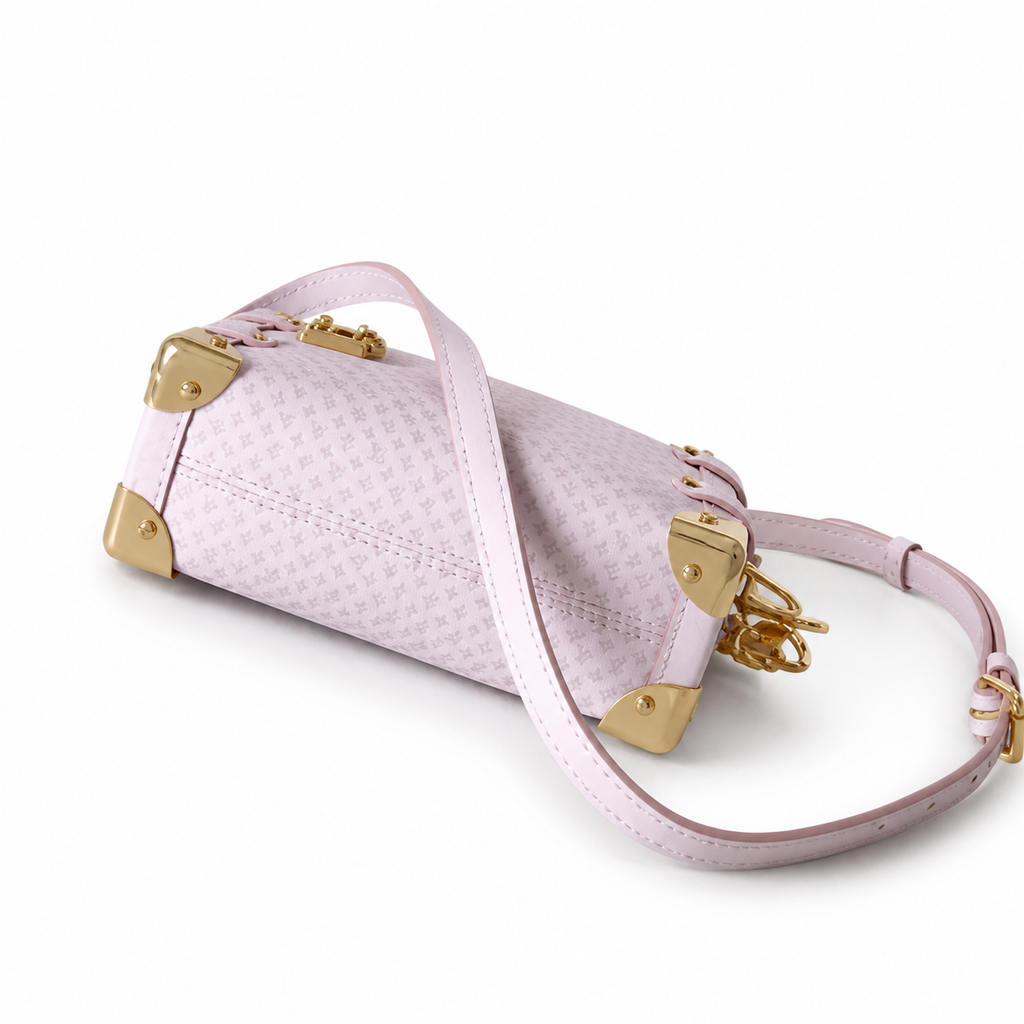 Louis Vuitton Petite Malle Souple — Monogram Velvet in Rose Poudre with Gold Hardware