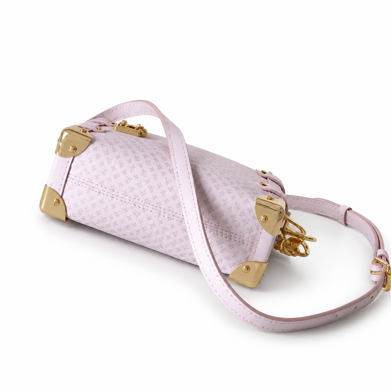 Louis Vuitton Petite Malle Souple — Monogram Velvet in Rose Poudre with Gold Hardware