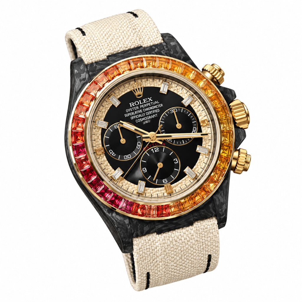 Rolex Sunset Bezel Black Dial Watch