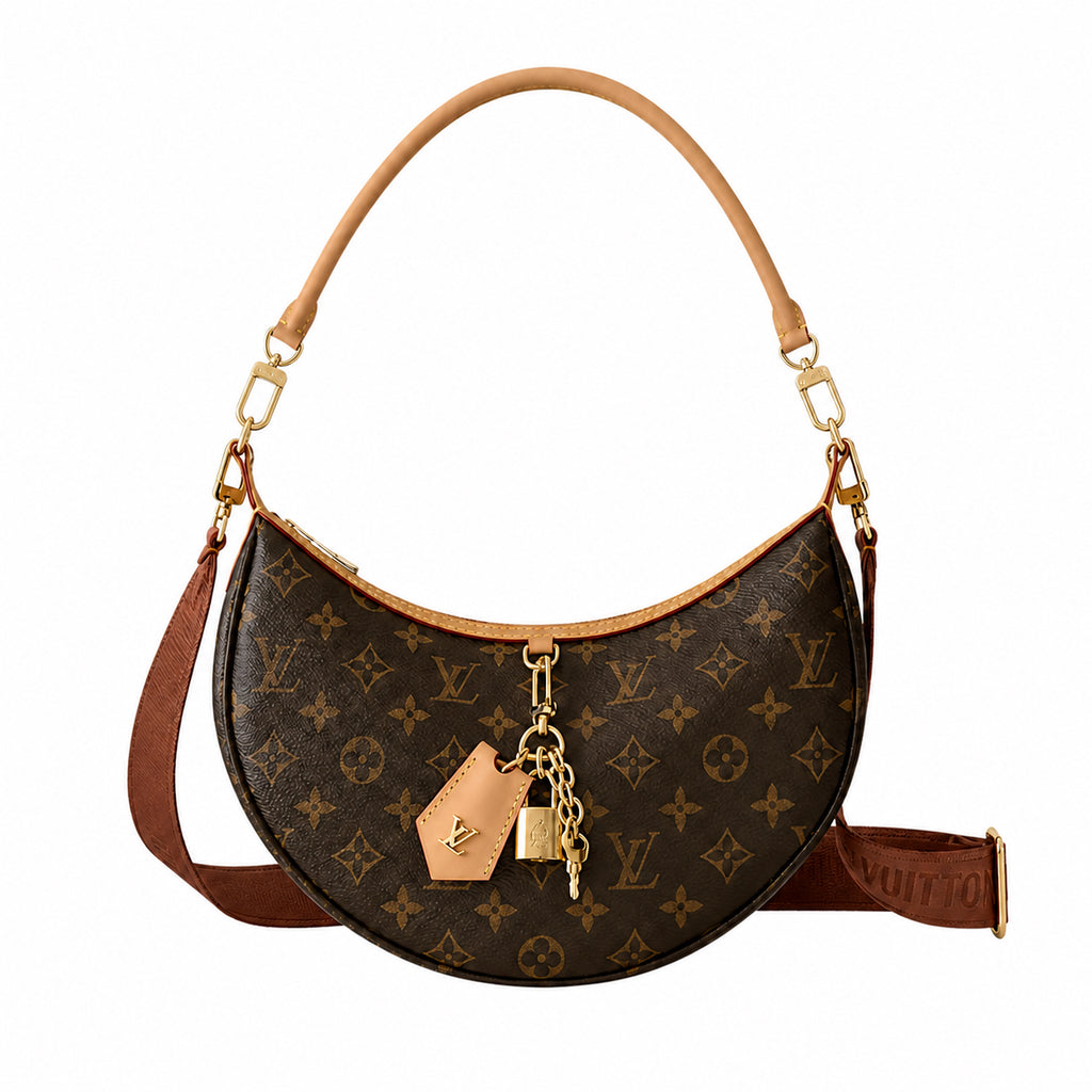 Louis Vuitton Premium Bumbag — Monogram Canvas, Red-Trim Vachetta Belt & Gold Padlock