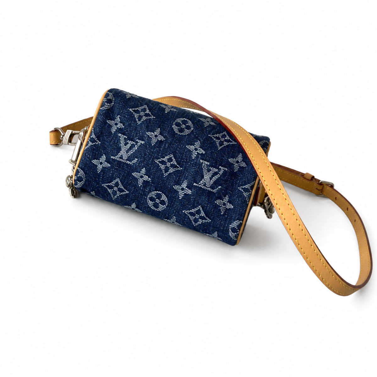 Louis Vuitton Speedy Bandoulière 18 — Monogram Denim in Bleu with Vachetta Trim