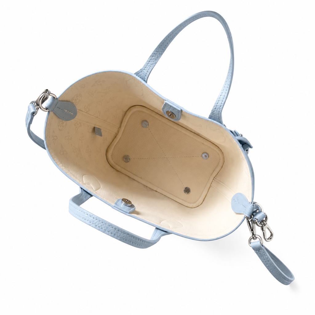 Louis Vuitton Blossom MM — Mahina Perforated Leather in Bleu Glacier with Coin Purse