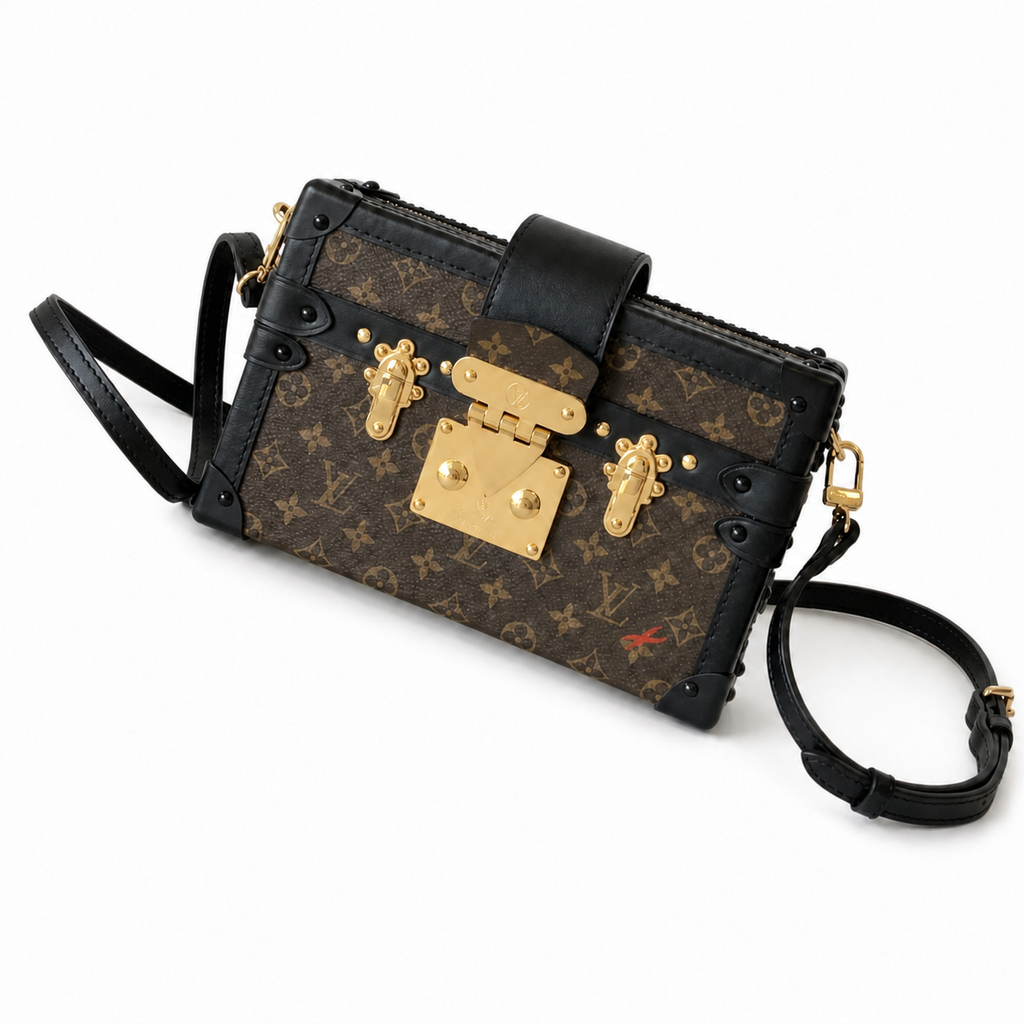 Louis Vuitton Petite Malle — Monogram Canvas & Black Leather
