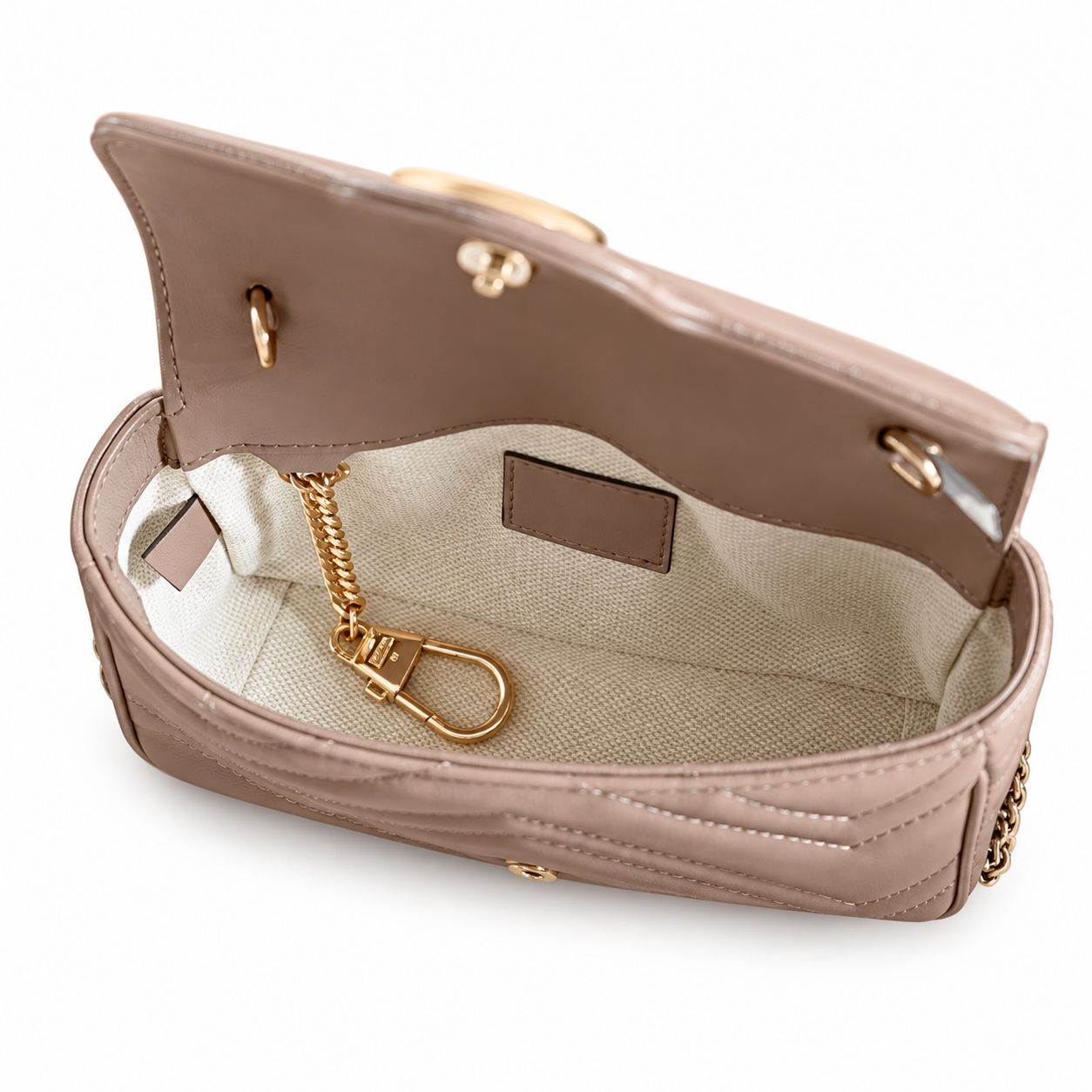Gucci GG Marmont Mini Bag in Nude Rose with Gold Hardware