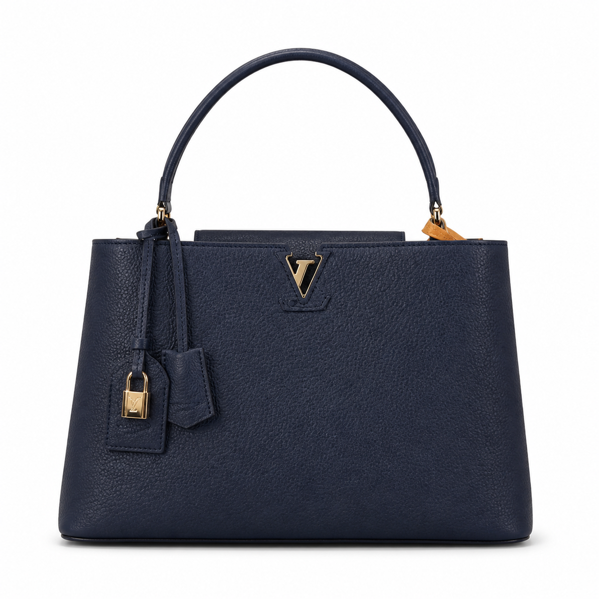 Louis Vuitton Capucines MM — Taurillon Leather in Marine with Gold LV Lock
