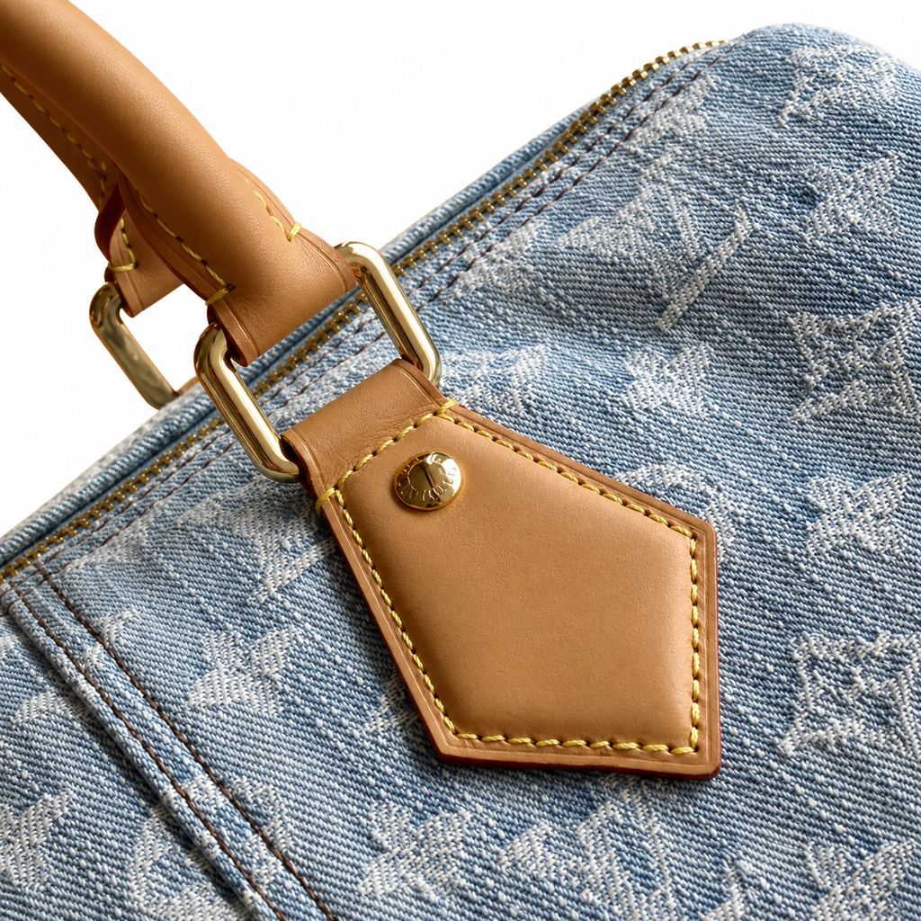 Louis Vuitton Speedy Bandoulière 30 — Monogram Denim with Heart Bag Charm